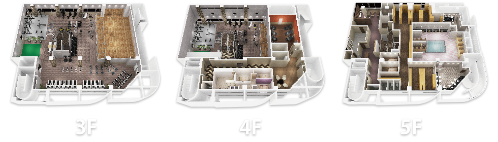 3F, 4F, 5F